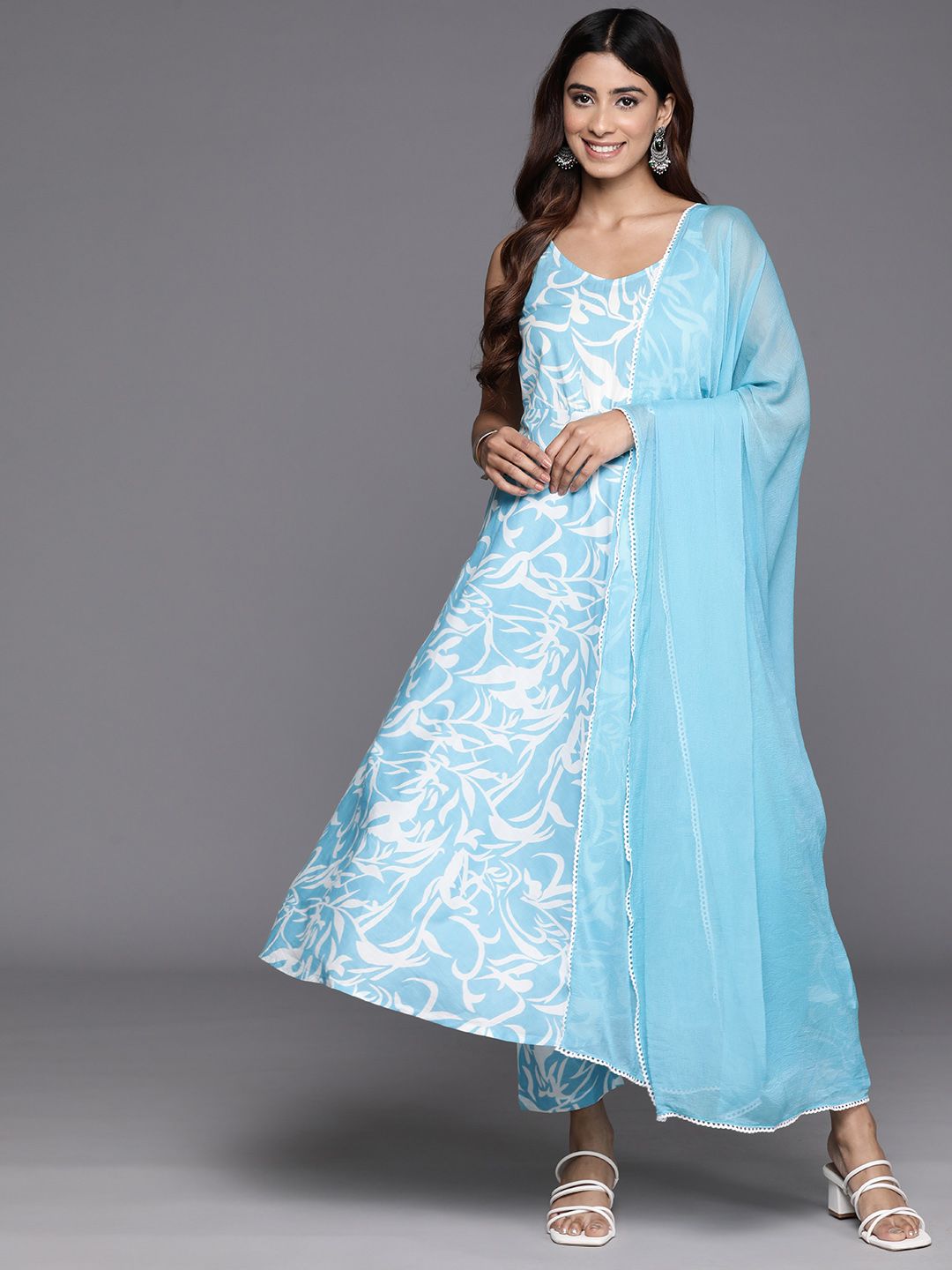Dhiyona VA Women'sFloral Printed Pure Cotton Kurta with Trousers & Dupatta