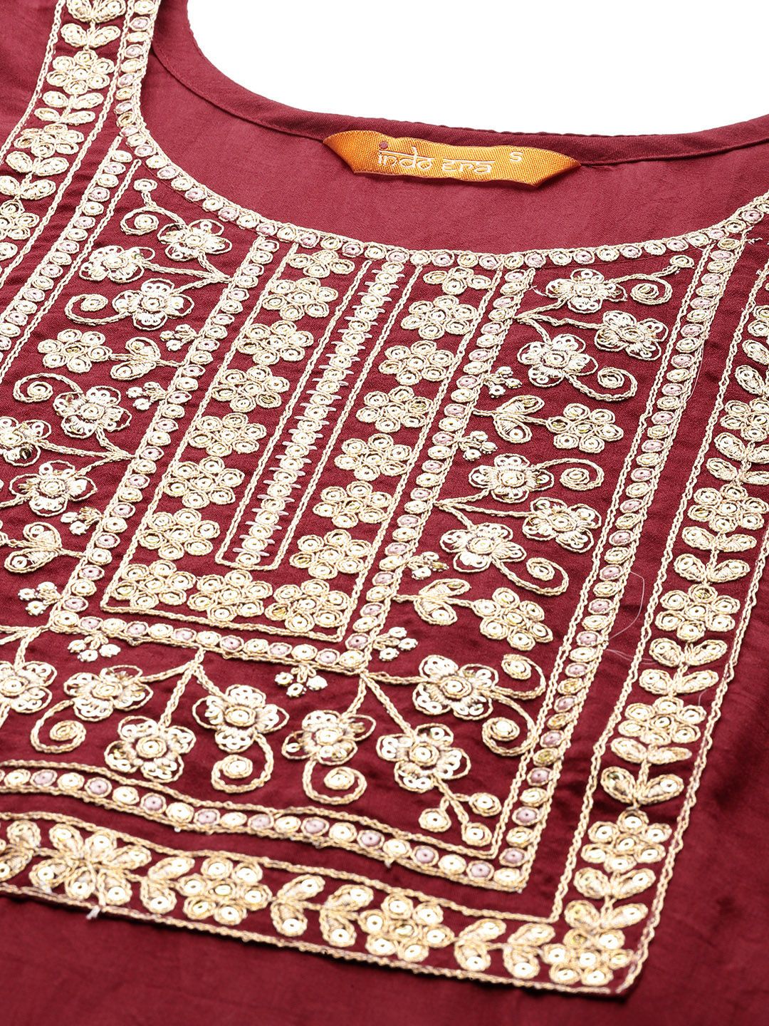Dhiyona IE Women Floral Embroidered Sequinned Kurta