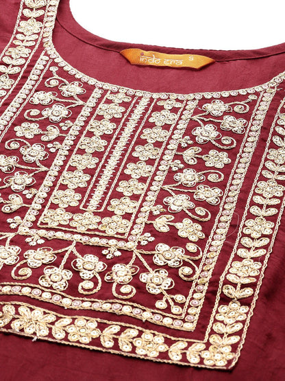 Dhiyona IE Women Floral Embroidered Sequinned Kurta