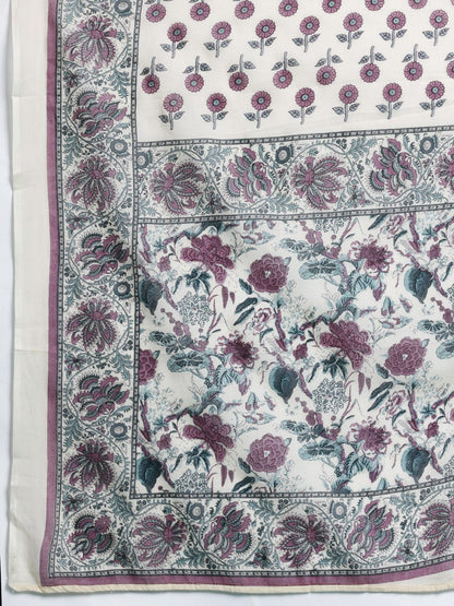 Dhiyona IE Floral Printed Regular Pure Cotton Kurta with Trousers & Dupatta