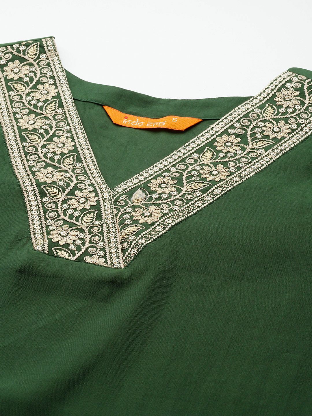 Floral Embroidered Sequinned Kurta with Trousers & With Dupatta