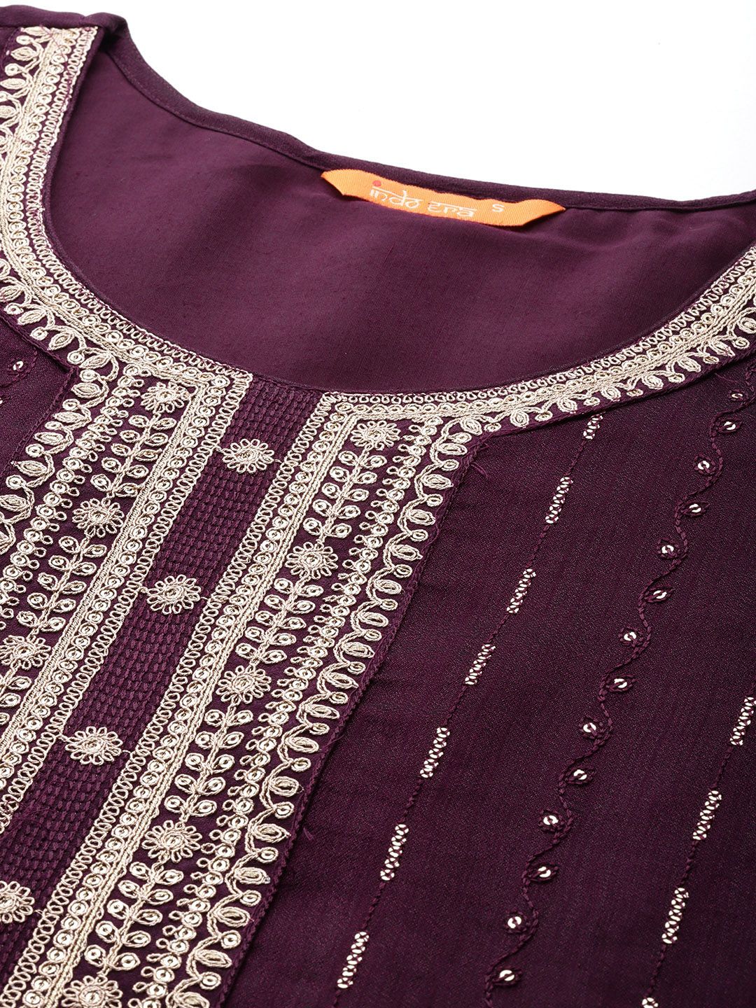 Ethnic Motifs Embroidered Sequinned Kurta with Trousers & Dupatta