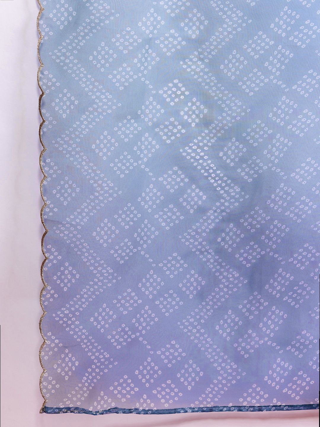 Bandhani Yoke Design Gotta Patti Kurta With Trousers & Dupatta