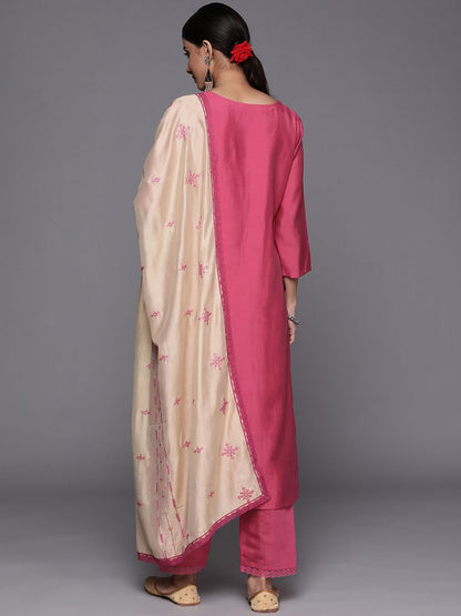 Dhiyona VA Women'sEthnic Motifs Embroidered Sequined Kurta with Trousers & Dupatta