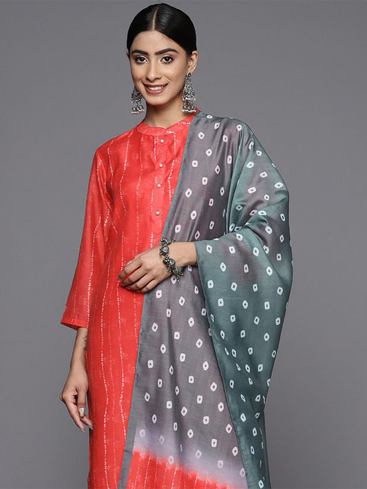 Dhiyona VA Women'sPrinted Regular Kurta With Trousers & With Dupatta