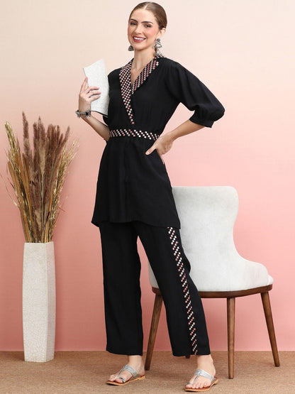 Dhiyona IE Embroidered Top and Trousers Co-Ords