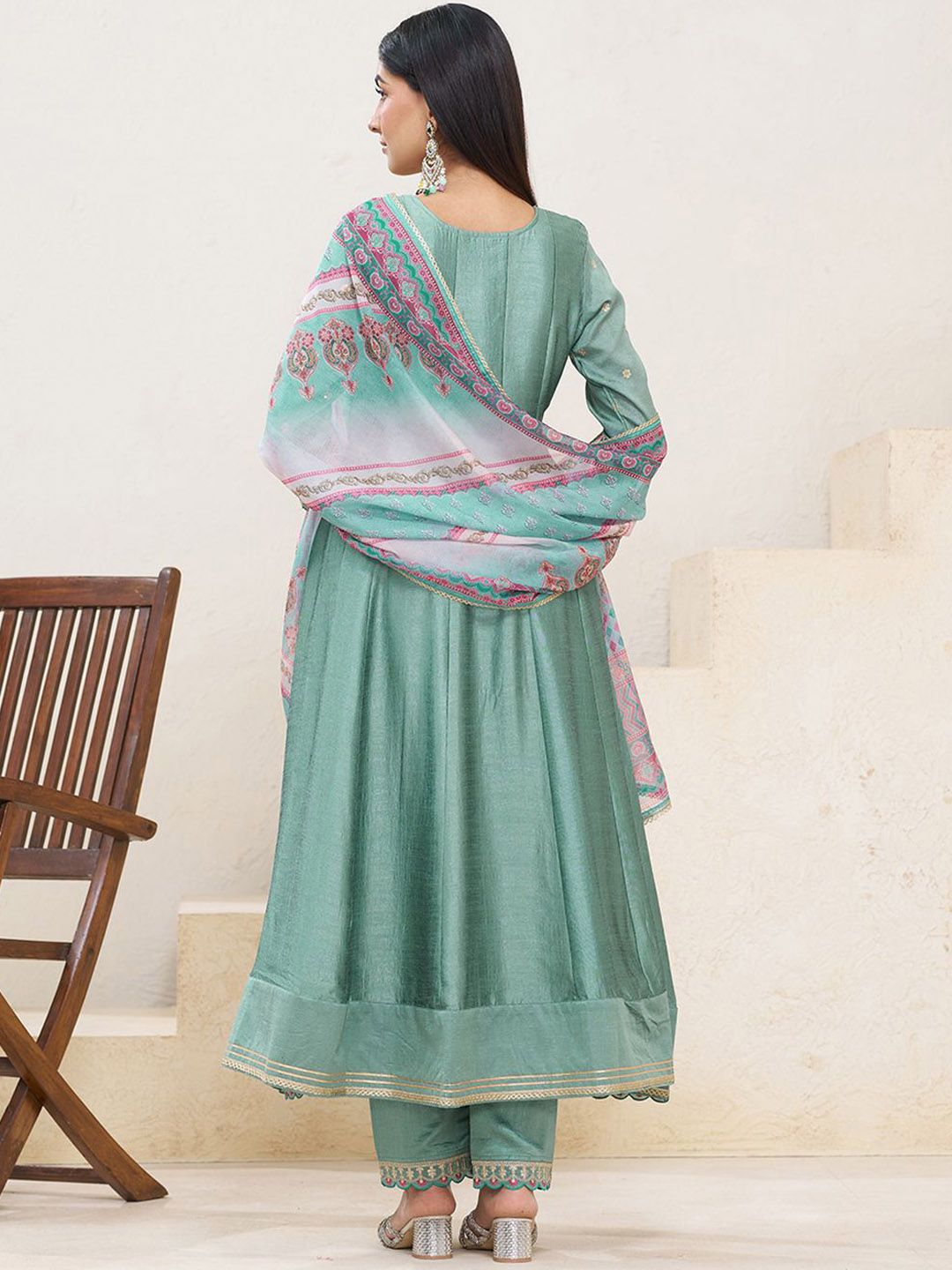 Dhiyona CH Women Ethnic Motifs Printed Kurta with Trousers & Dupatta