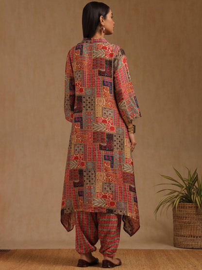Dhiyona SO Women's Women Ethnic Motifs Printed Regular Sequinned Kurta with Patiala