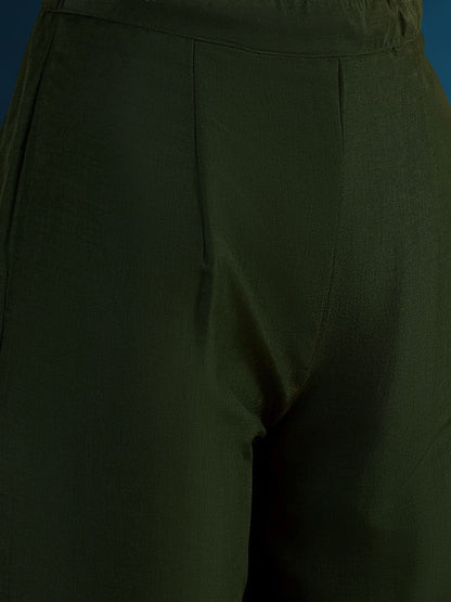 Dhiyona CH Women Ethnic Motifs Embroidered Regular Thread Work Kurti with Palazzos