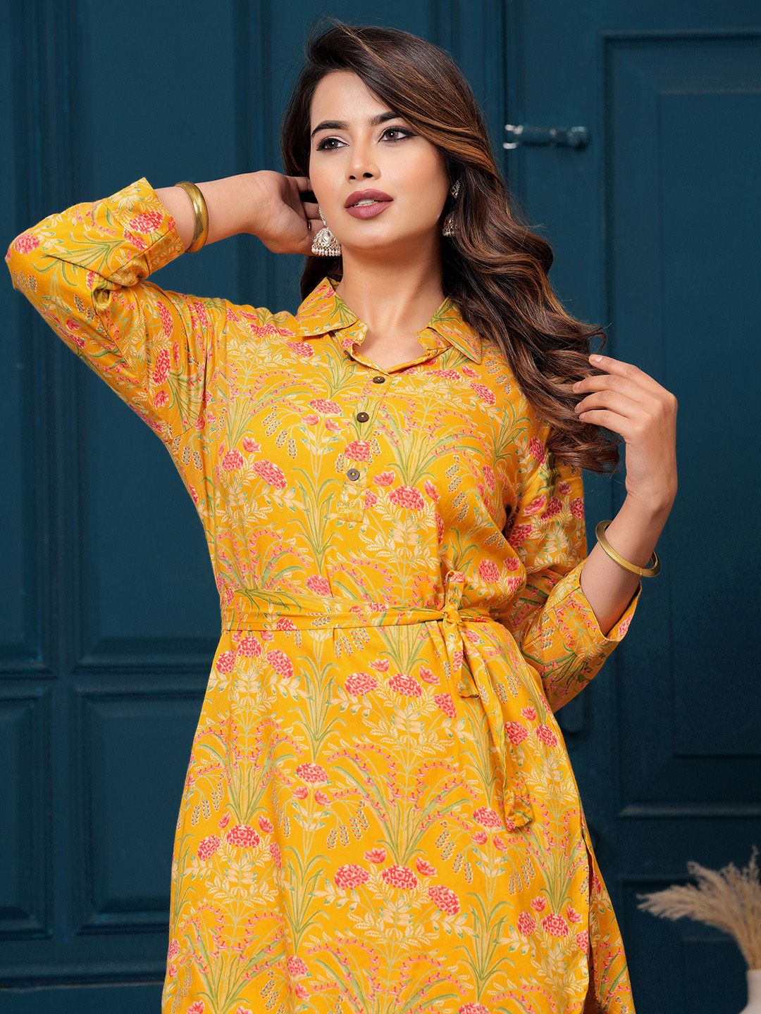 Dhiyona IE Printed Tunic With Trousers Co-Ords