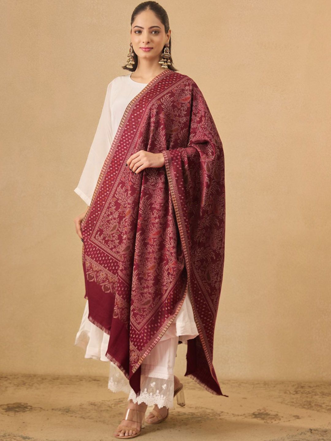 Dhiyona PA Floral Printed Woollen Acrylic Shawl