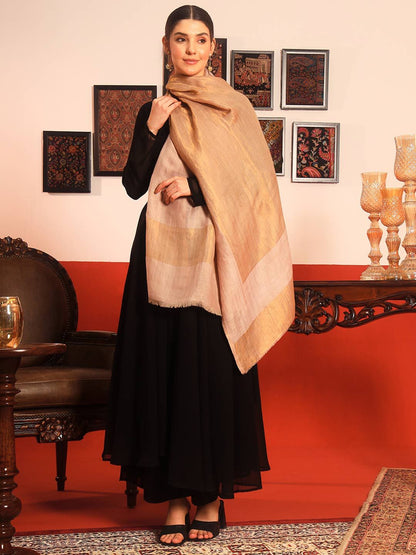 Dhiyona PA Woven Design Reversible Fringed Medium Woollen Shawl