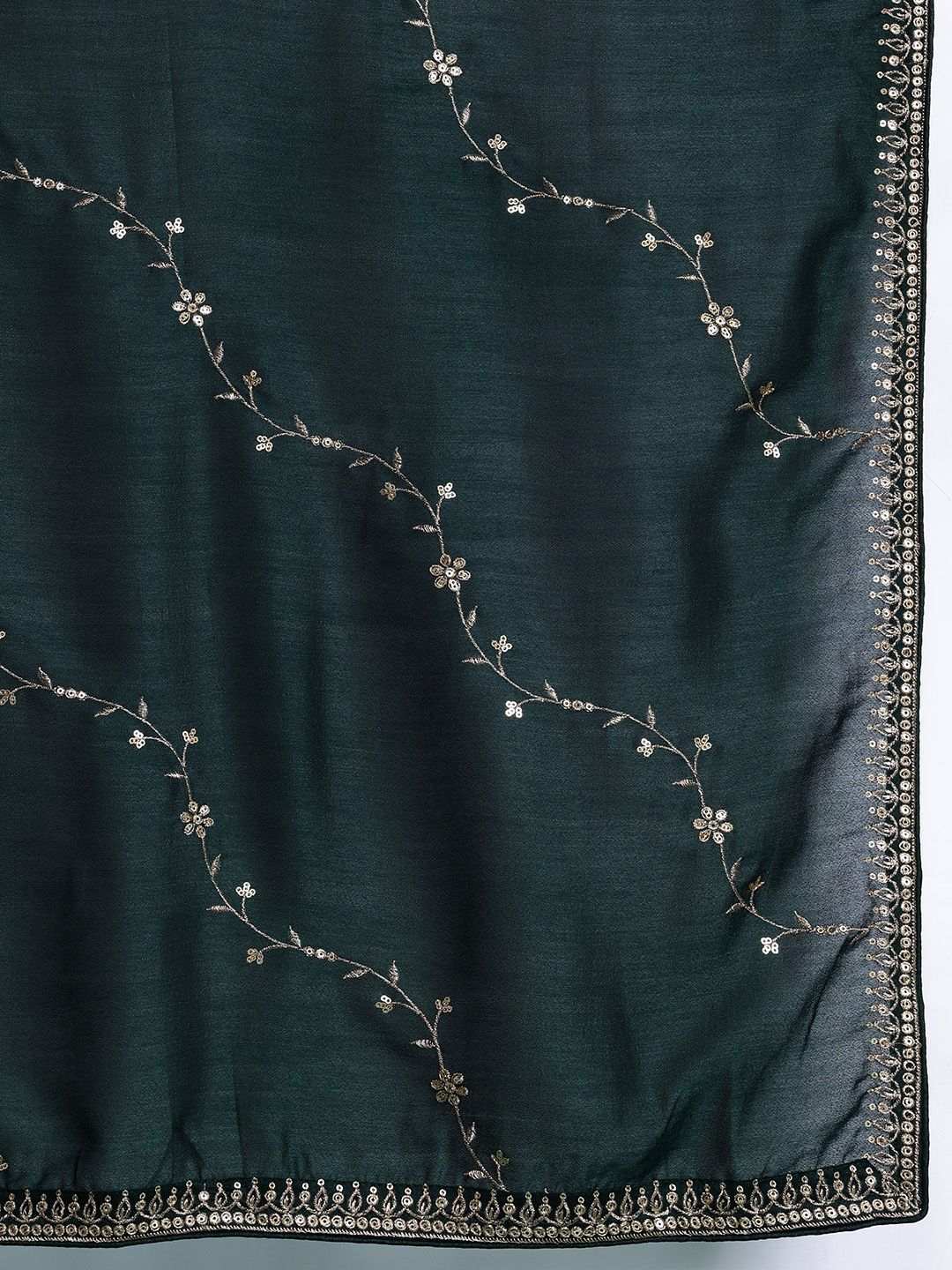 Ethnic Motifs Embroidered Sequinned Kurta with Trousers & With Dupatta