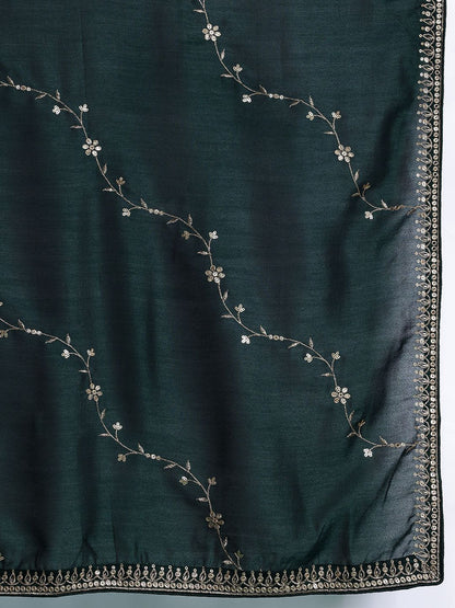 Ethnic Motifs Embroidered Sequinned Kurta with Trousers & With Dupatta