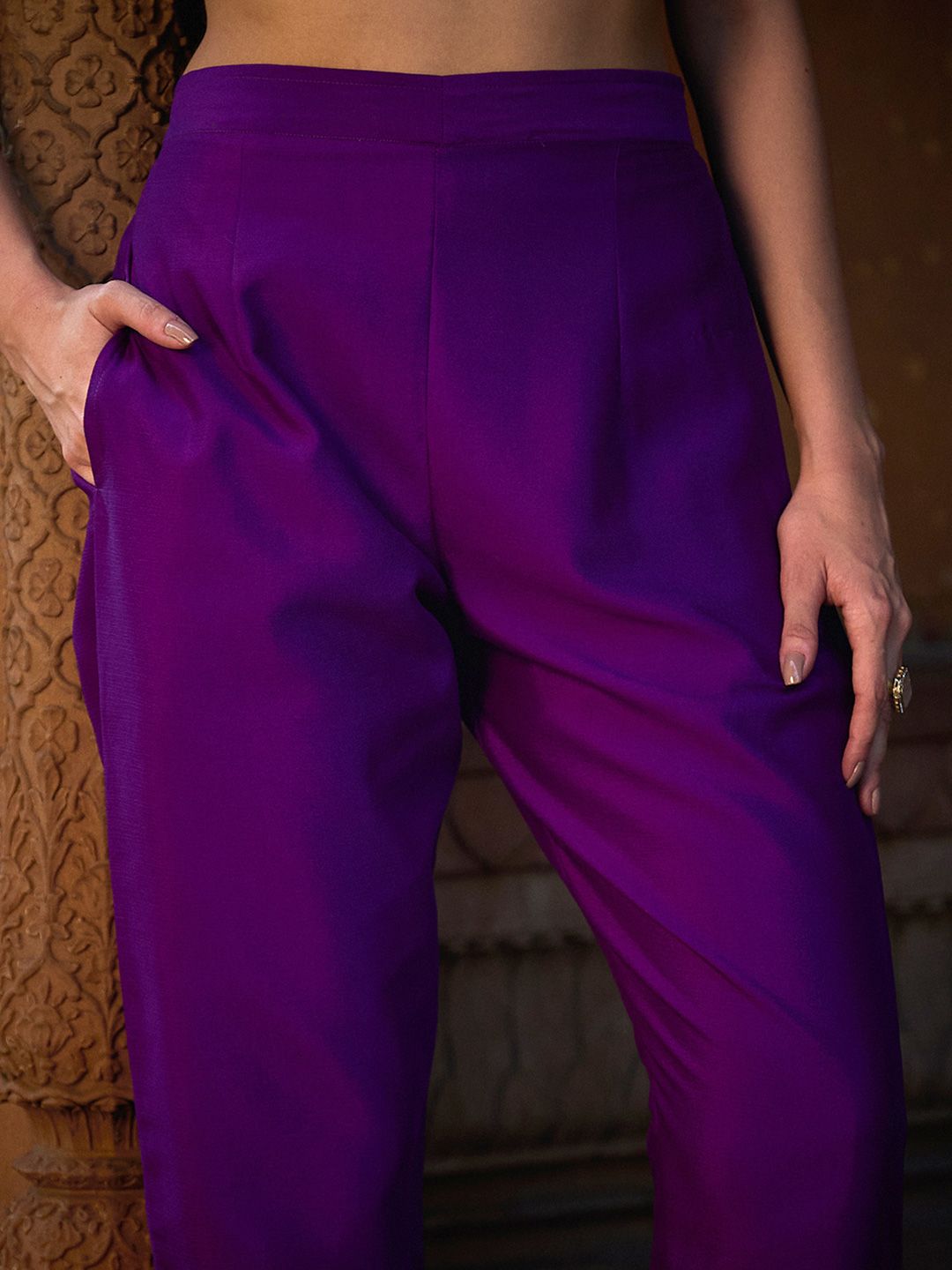 Dhiyona CH Women Floral Embroidered A-Line Kurta with Trousers & Dupatta