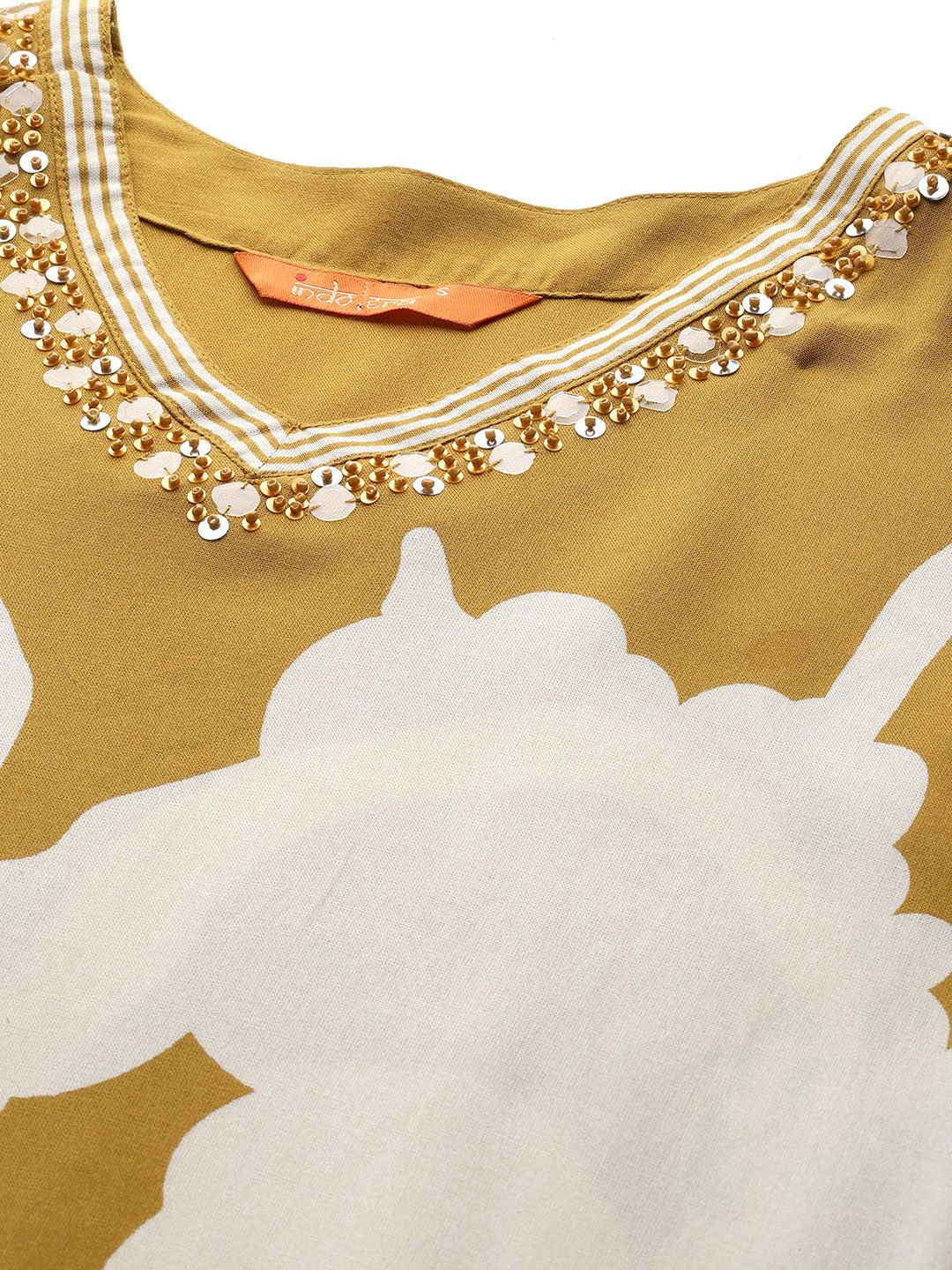 Bold Floral Printed Sequinned Kurta with Salwar Set