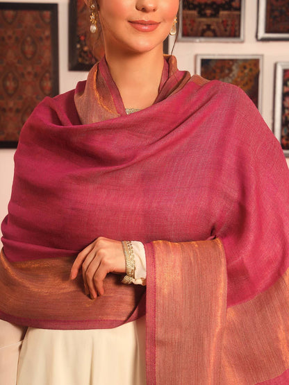 Dhiyona PA Aabzar Reversible Zari Woolen Shawl