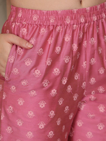 Dhiyona OD  Floral Printed Regular Kurta with Trousers