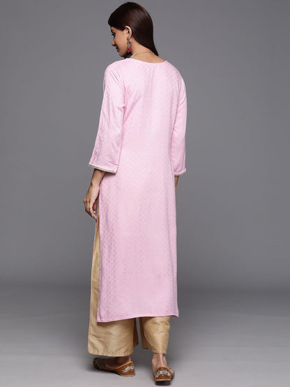 Dhiyona IE Women Floral Embroidered Thread Work Dobby Kurta