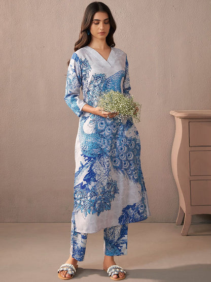 Floral Printed Straight Kurta With Trouser