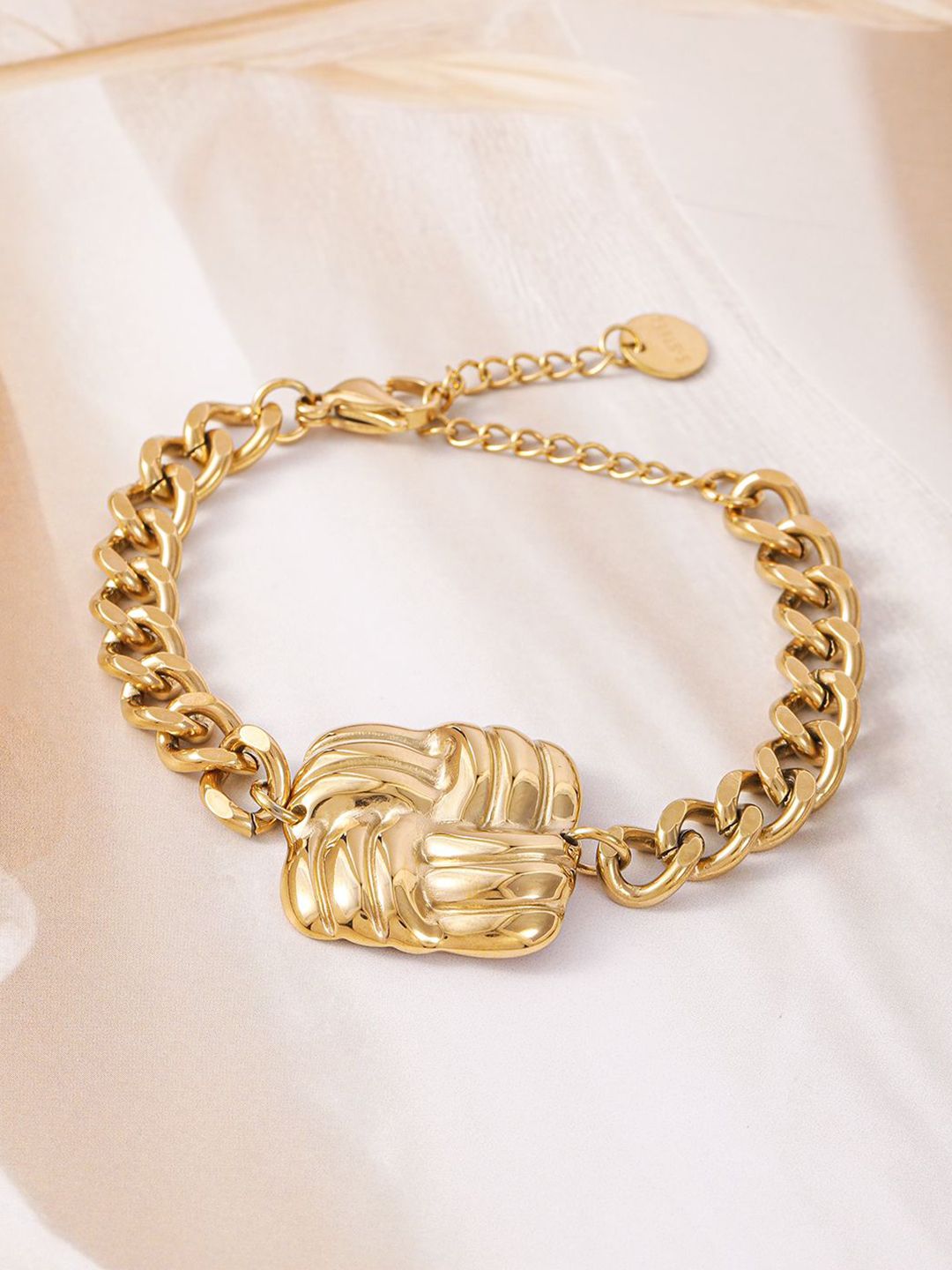 Dhiyona RJ Women's 18K Gold Plated Stainless Steel Tarnish-Free Waterproof Demi-Fine Chain Bracelet