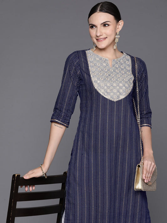 Dhiyona IE Embroidered Sequinned Pure Cotton Kurta