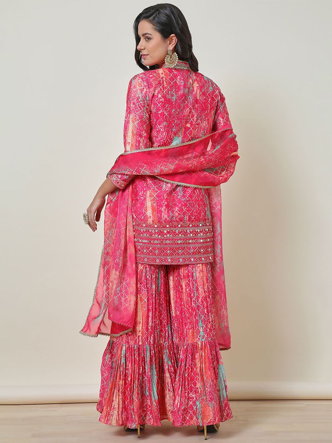 Dhiyona SO Women's Brasso Suit Set With Mirror Work