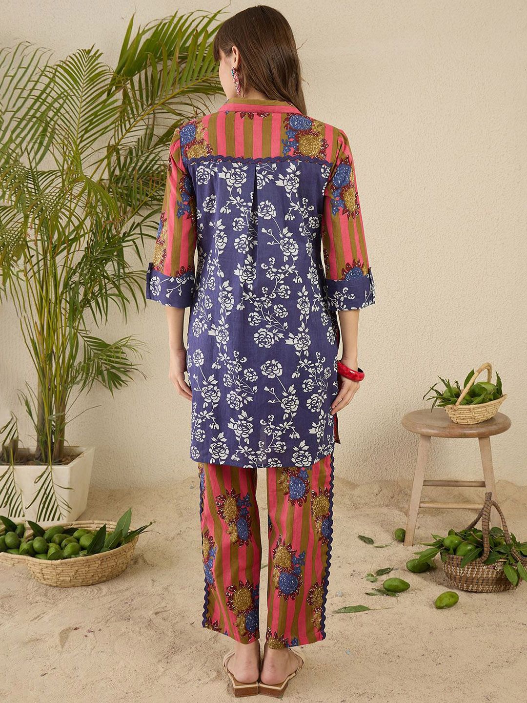 Dhiyona IE Printed Pure Cotton Kurta & Trouser Co-Ords