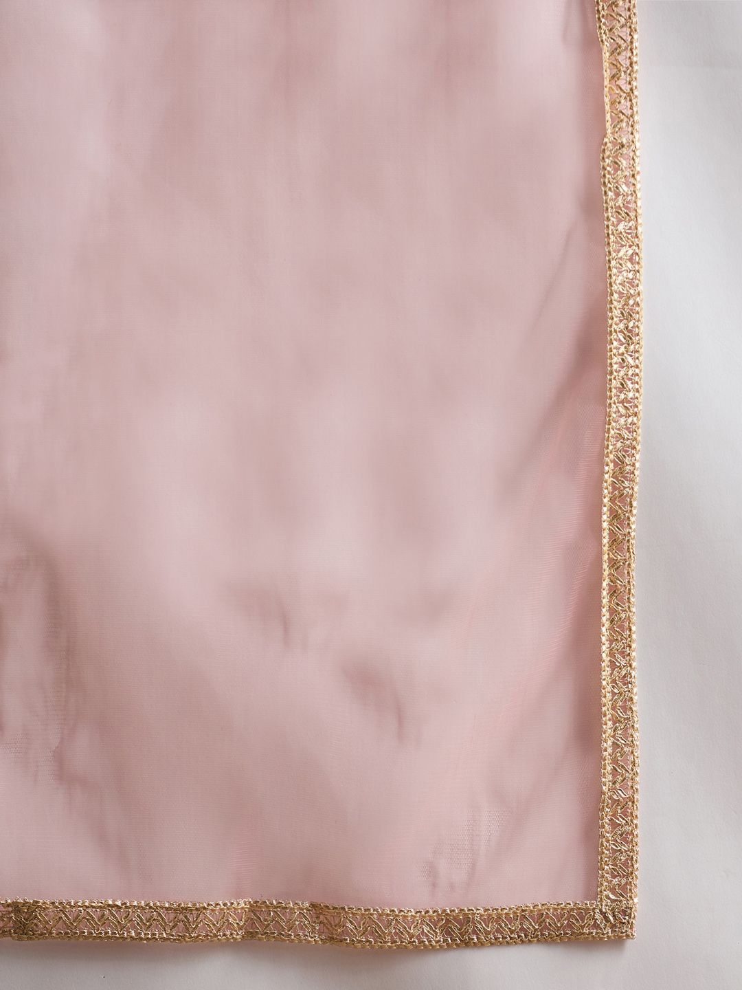 Mauve Paisley Embroidered V-Neck Georgette A-Line Kurta with Trousers & Dupatta