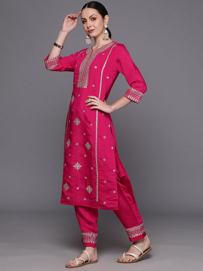 Dhiyona IE Ethnic Motifs Embroidered Panelled Gotta Patti Kurta with Trousers & With Dupatta
