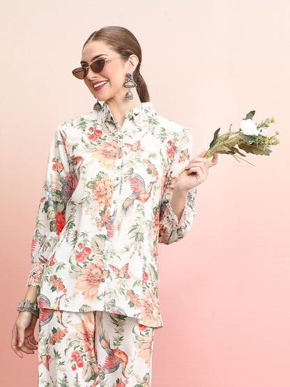 Dhiyona IE Printed Shirt With Palazzo Co-Ords