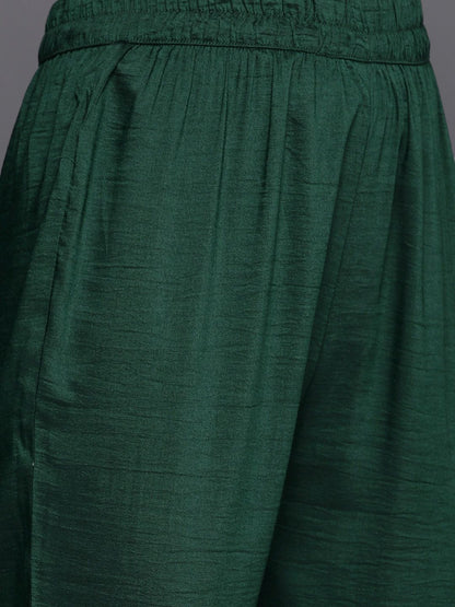 Dhiyona VA Women's Green Ethnic Motifs Embroidered Kurta with Trousers & Dupatta