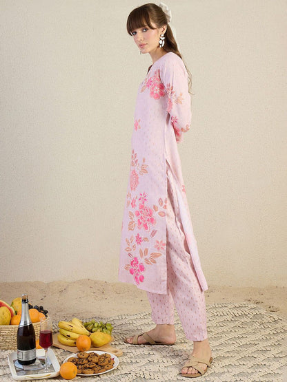 Dhiyona IE Women Floral Printed Kurta with Trousers