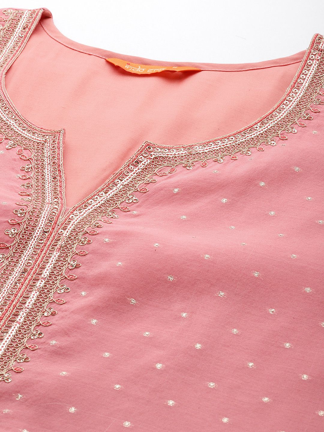 Dhiyona IE Embroidered Regular Sequinned Chanderi Silk Kurta with Trousers & Dupatta