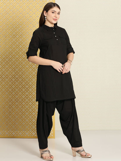 Dhiyona PD Women Women Pure Cotton Regular Jashn Kurti with Patiala