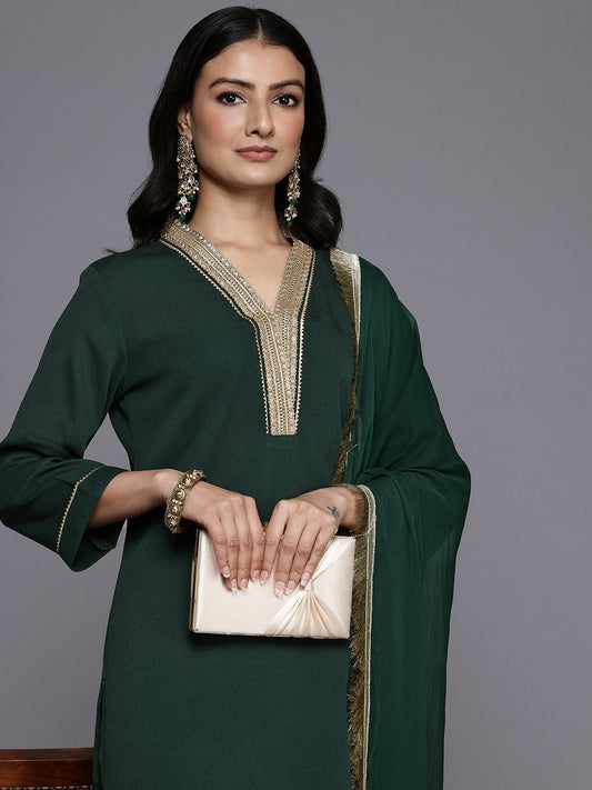 Dhiyona VA Women's Yoke Design Gotta Patti Kurta With Palazzos & Dupatta