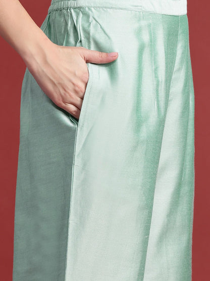 Dhiyona IE Embroidered Sequinned Kurta With Trousers & Dupatta