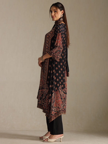 Dhiyona SO Women's Women Ethnic Motifs Printed A-Line Kurta with Trousers & Dupatta