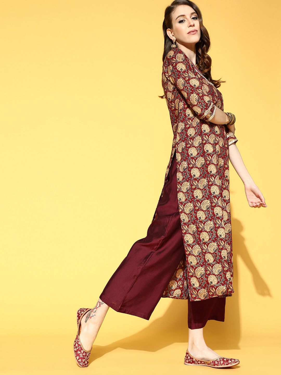 Floral Cotton Blend Kurta Set