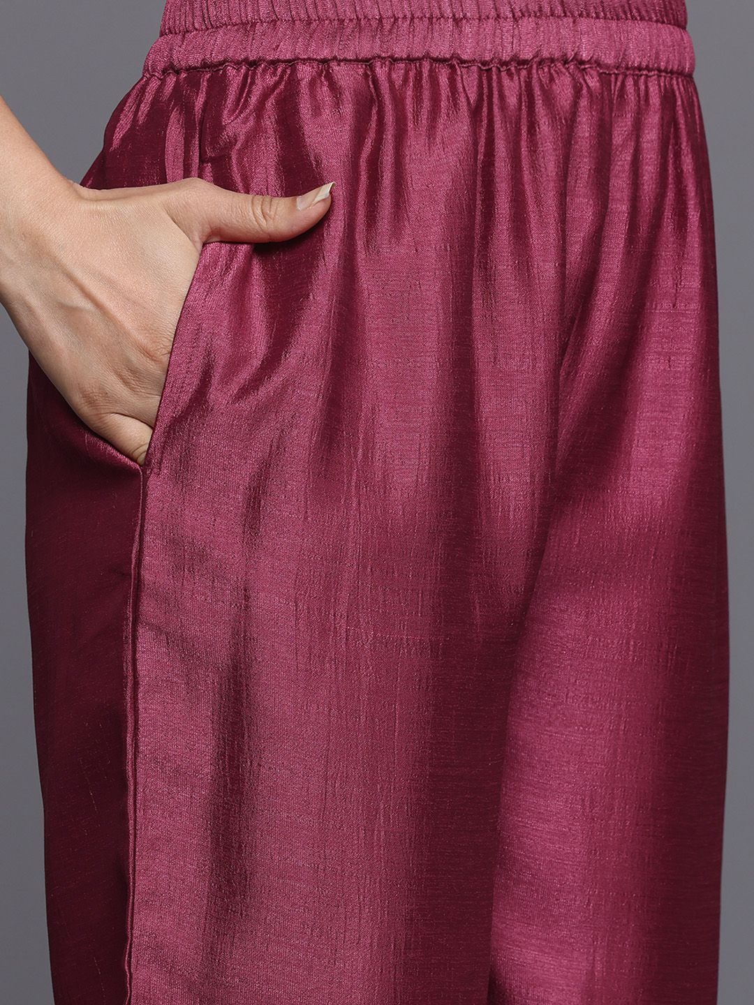 Dhiyona VA Women'sEthnic Motifs Embroidered Zari Kurta With Palazzos & Dupatta