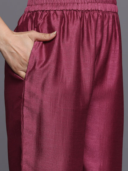 Dhiyona VA Women'sEthnic Motifs Embroidered Zari Kurta With Palazzos & Dupatta