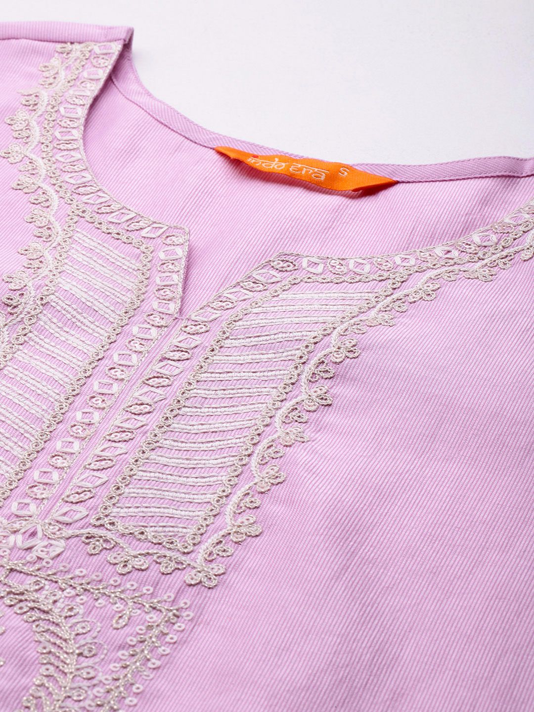 Ethnic Motifs Embroidered Thread Work Liva Kurta with Trousers & With Dupatta