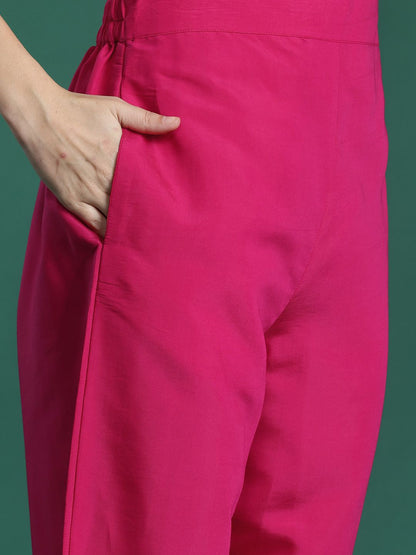 Dhiyona IE Ethnic Motifs Embroidered Sequinned Kurta with Trousers & With Dupatta