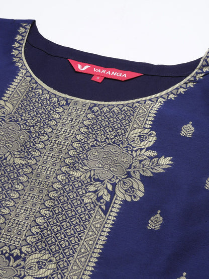 Dhiyona VA Women's Blue Kurta with Trousers & With Dupatta