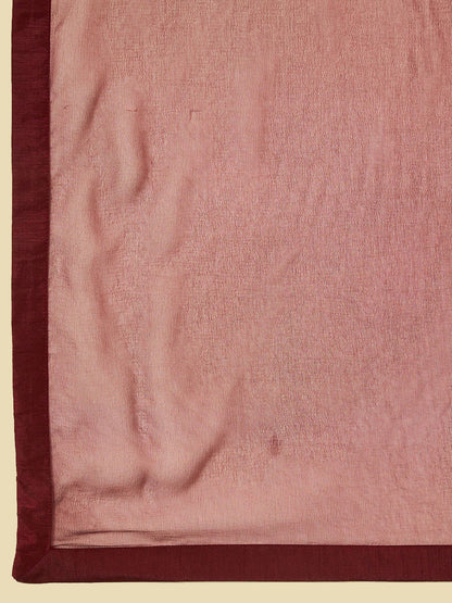 Dhiyona SO Women's Maroon Embellished Regular Beads and Stones A-Line Kurta with Churidar & With Dupatta