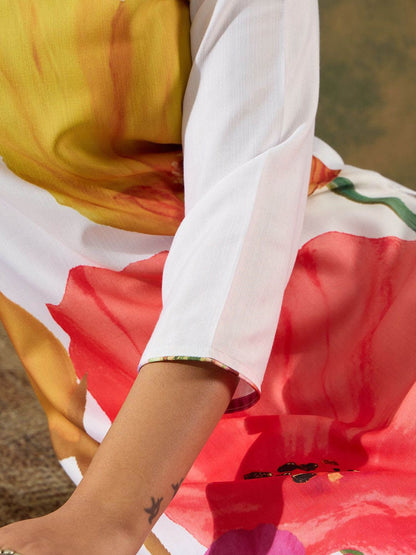 Floral Straight Printed Kurta with Trousers