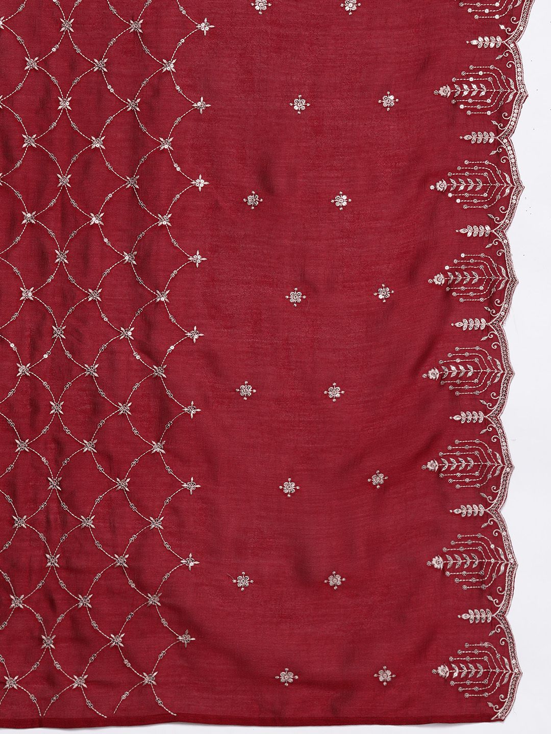 Dhiyona IE Women Yoke Design Regular Thread Work Kurta with Trousers & With Dupatta