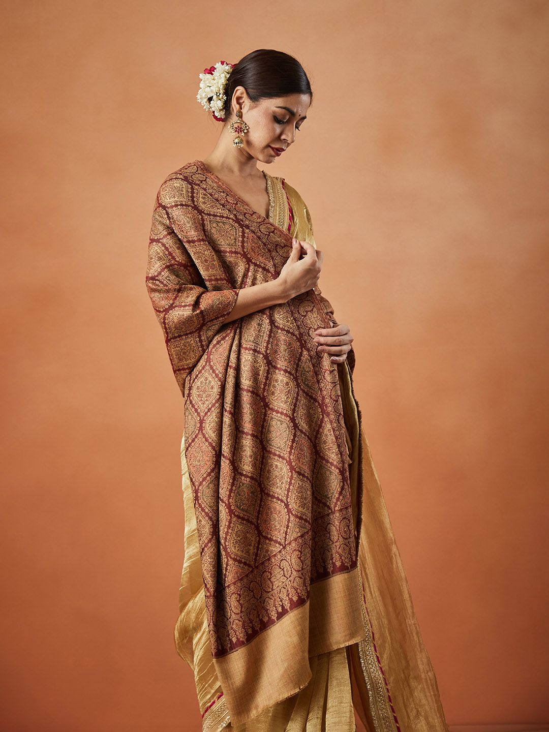 Dhiyona PA Shabnam Paisley Woven Design Jamawar Shawl