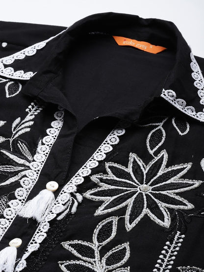 Dhiyona IE Floral Embroidered Pure Cotton Co-Ords