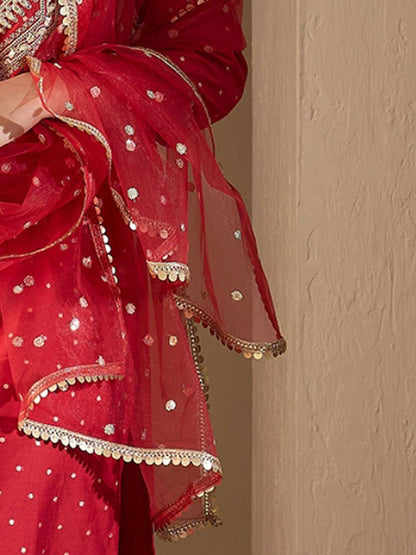 Dhiyona IE Women Embroidered Regular Kurta with Trousers & With Dupatta